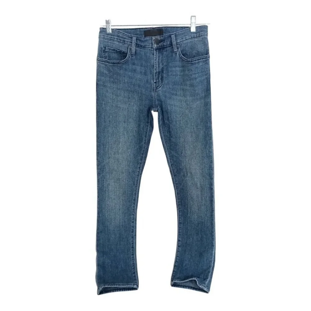 J Brand Women's Skinny Blue Jeans Size 31 Medium Wash 30x28 Mid Rise No Flaws